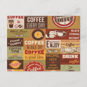 Carte Postale Typographie du café