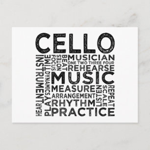 Carte Postale Typographie du Cello