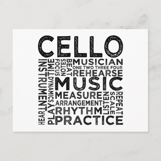 Carte Postale Typographie du Cello (Devant)