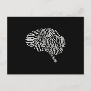 Carte Postale Typographie du cerveau RN Neuroscience