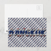 Carte Postale Typographie du drapeau thaïlandais Bangkok Thaïlan (Devant / Derrière)