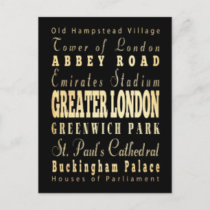 Carte Postale Typographie du Grand Londres