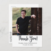 Carte Postale Typographie du Merci chrétien de graduation (Devant / Derrière)