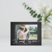 Carte Postale Typographie du Merci Mariage Chalkboard Photo (Debout devant)