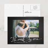 Carte Postale Typographie du Merci Mariage Chalkboard Photo (Devant / Derrière)