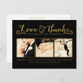 Carte Postale Typographie du script de Mariage d'or Photo (Devant / Derrière)