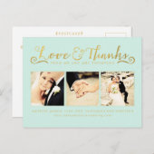 Carte Postale Typographie du script de Mariage d'or Photo (Devant / Derrière)