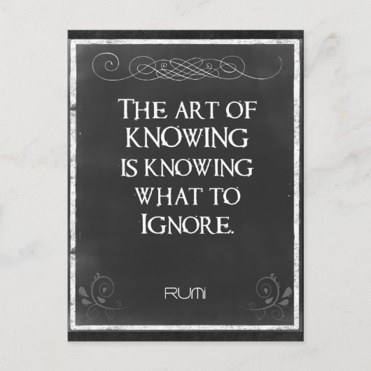 Carte Postale Typographie du tableau de bord avec un devis inspi (Devant)