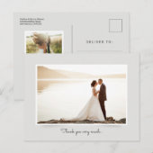 Carte Postale Typographie élégante avec photo | Merci (Devant / Derrière)