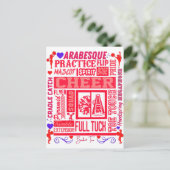 Carte Postale Typographie guerrière en rouge (Debout devant)