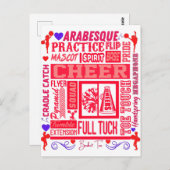 Carte Postale Typographie guerrière en rouge (Devant / Derrière)