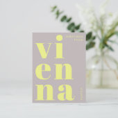 Carte postale typographie jaune Vienne Autriche (Debout devant)