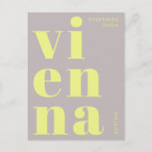 Carte postale typographie jaune Vienne Autriche (Devant)
