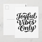Carte Postale Typographie Joyeuses Vibrations (Devant / Derrière)