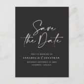 Carte Postale Typographie manuscrite moderne mariage noir blanc (Devant)