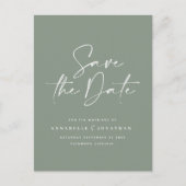 Carte Postale Typographie manuscrite moderne mariage vert (Devant)