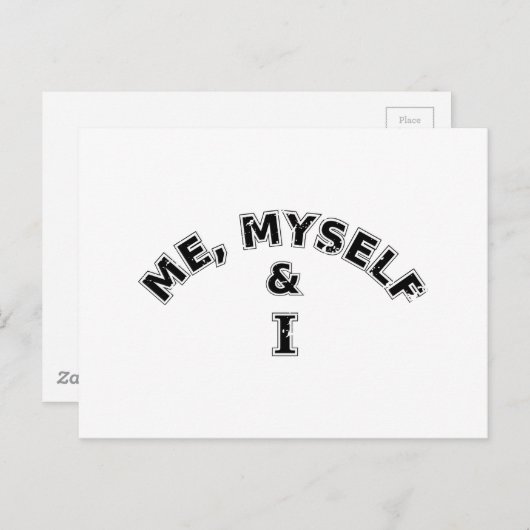 Carte Postale Typographie Me Moi Et Moi (Devant / Derrière)