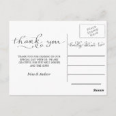 Carte Postale Typographie Merci moderne Trois photos Mariages (Dos)