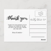 Carte Postale Typographie Merci moderne Trois photos Mariages (Dos)