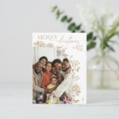 Carte Postale Typographie minime d'or Arch Photo Noël (Debout devant)