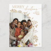 Carte Postale Typographie minime d'or Arch Photo Noël (Devant)