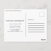 Carte Postale Typographie moderne 21e anniversaire noir et or (Dos)