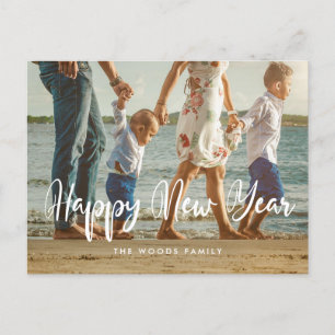 Carte Postale Typographie moderne chic Happy New Year photo