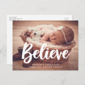 Carte Postale Typographie moderne Croire photo de vacances (Devant / Derrière)