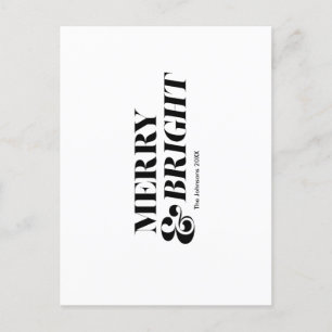 Carte Postale Typographie moderne de Noël Joyeuse et brillante