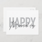 Carte Postale Typographie moderne et simple de Joyeux Memorial D (Devant / Derrière)