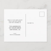 Carte Postale Typographie moderne faire-part mobile (Dos)