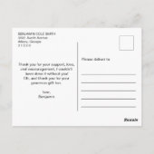 Carte Postale Typographie Moderne Gras Photo Remerciement de Dip (Dos)