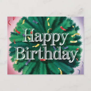 Carte Postale Typographie Moderne Joyeux Anniversaire Brillante