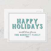 Carte Postale Typographie moderne Joyeux Noël (Devant / Derrière)