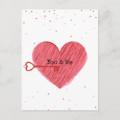 Carte Postale Typographie moderne Red Heart Love Valentines Day (Devant)