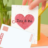 Carte Postale Typographie moderne Red Heart Love Valentines Day
