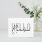 Carte Postale Typographie moderne, simple, cool Bonjour Belle (Debout devant)