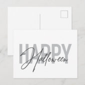 Carte Postale Typographie moderne, simple, cool de Happy Hallowe (Devant / Derrière)