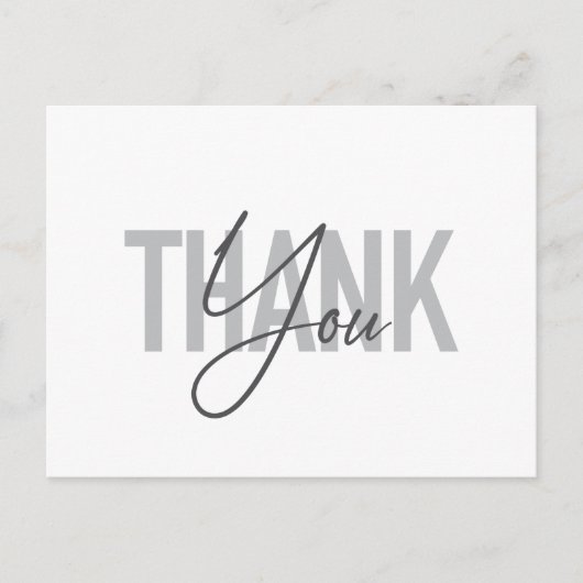 Carte Postale Typographie moderne, simple, cool du Merci (Devant)