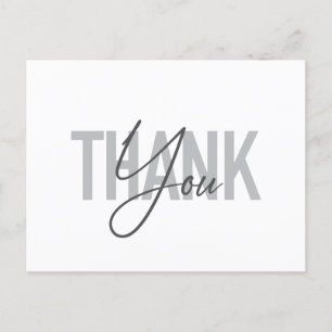 Carte Postale Typographie moderne, simple et cool de Merci
