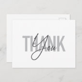 Carte Postale Typographie moderne, simple et cool de Merci (Devant / Derrière)