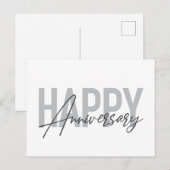 Carte Postale Typographie moderne, simple et cool Joyeux Anniver (Devant / Derrière)