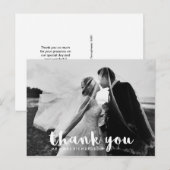 Carte Postale Typographie Moderne Simple | Remerciement de Photo (Devant / Derrière)