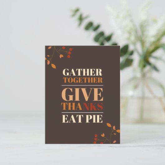 Carte Postale Typographie moderne Thanksgiving (Debout devant)