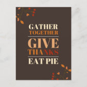 Carte Postale Typographie moderne Thanksgiving (Devant)