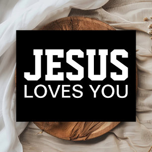 Carte Postale Typographie Motivationnelle Jésus Vous Aime