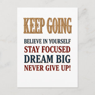 Carte Postale Typographie Motivationnelle Vintage Continuez