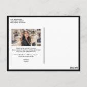 Carte Postale Typographie noir Retro Merci de diplôme de photogr (Dos)