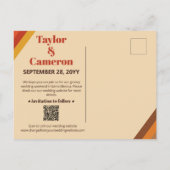 Carte Postale Typographie Orange Marron Longue Ombre Groovy Mari (Dos)