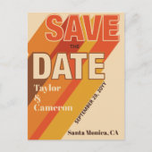 Carte Postale Typographie Orange Marron Longue Ombre Groovy Mari (Devant)